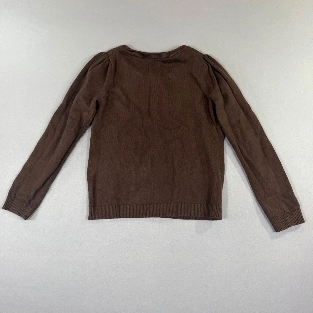 Gymboree Brown Pumpkin Cardigan Sweater Size 8 Girls Fall Thanksgiving Cotton